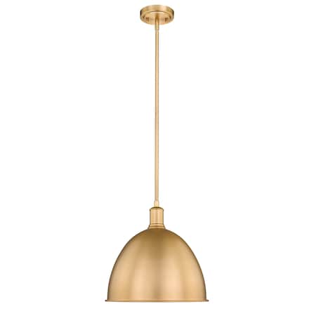 Z-Lite Sawyer 1 Light Pendant, Classic Brass & Classic Brass 4500P12-CB